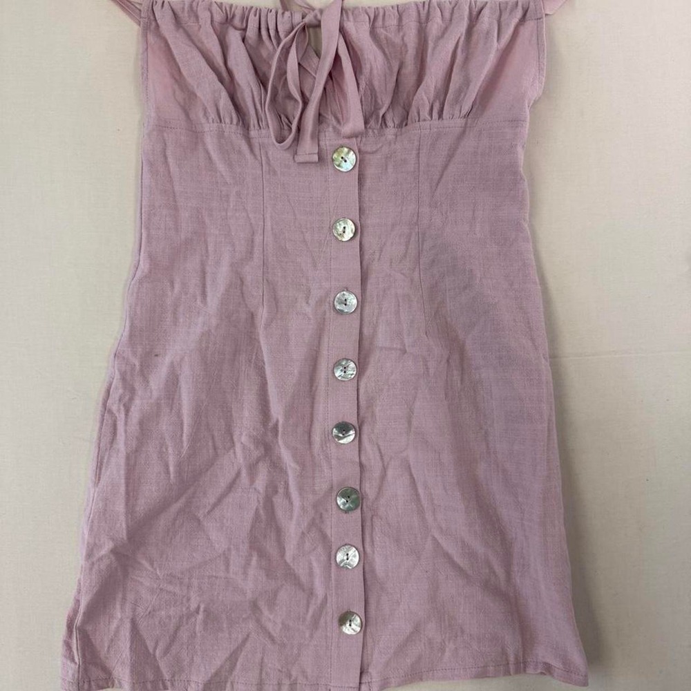 O. Vianca Pink Button-Front Mini Dress – Women's Small – NEW WITH TAGS